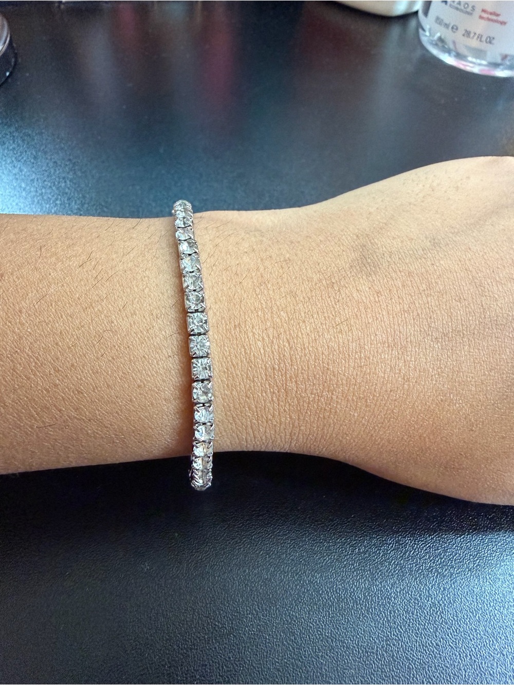 Classic Silver Crystal Tennis Bracelet - Sparkling Clear Stones (Cubic Zirconia)
